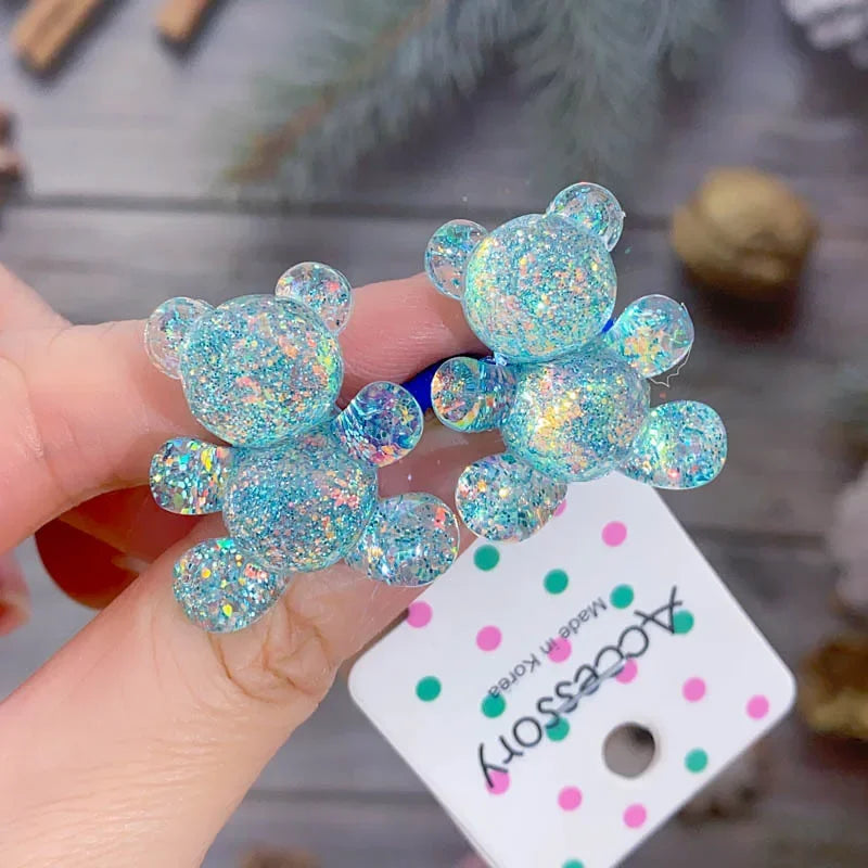 sengpan Children Sequins Floral Elastic Hair Bands Rubber Band Hair Tie Princess Kawaii Rope Headwear Girls Kids Hair Accessories