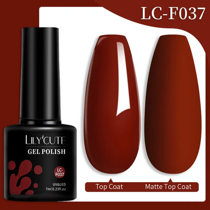 sengpan 7ml Translucent Jelly Amber Gel Nail Polish Brown Coloured Varnish Gel Long Lasting Semi Permanent UV Nail Art Manicure