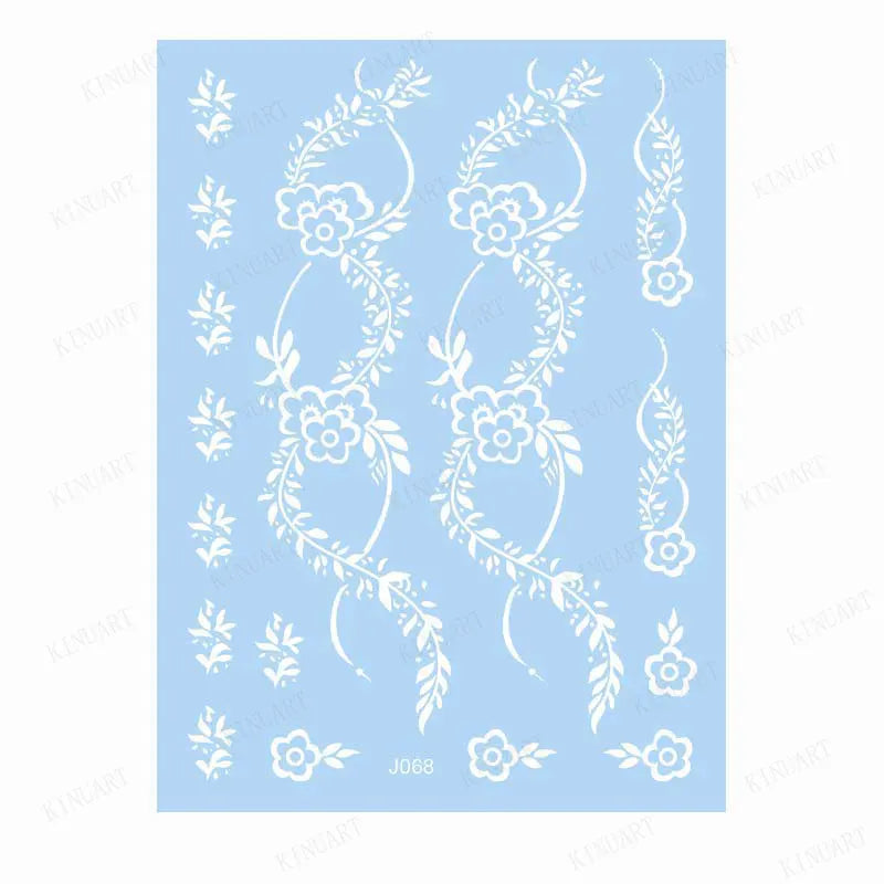 sengpan White Henna Tattoo Sticker Waterproof Temporary Tattoos for Women Body Art Mehndi Stickers for Hand Wedding Party Hena Tattoo