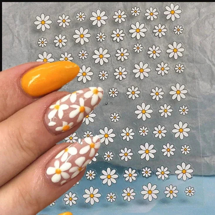 sengpan Simple Flowers 3D Nail Stickers Spring Summer Blossom Floral Tulip Fruit Nail Art Decals Adhesive Sliders Manicure Decorations