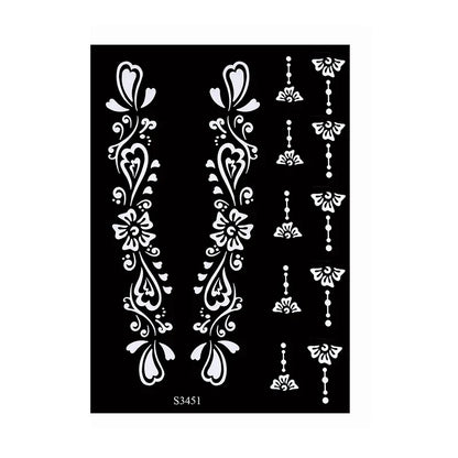 sengpan Reusable Temporary Henna Tattoo Stencil for Hand Arm Sleeve Mehndi Stencils Designs Painting Template DIY Tattoo Supplies