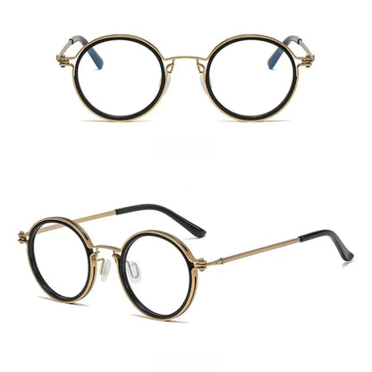 sengpan Vintage Round Metal Frame Anti Blue Light Blocking Glasses Women Men Fashion Optical Eyewear Reading Computer Eyeglasses