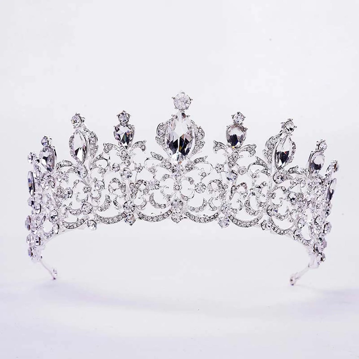 sengpan Baroque Wedding Hair Tiara Crystal Bridal Tiara Crown Queen Diadem Tiaras Wedding Hair Accessories Headpieces Head Jewelry