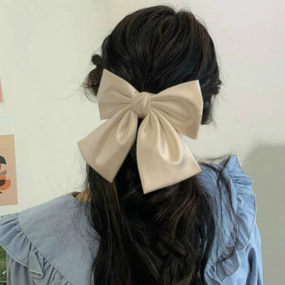 sengpan Oversized Bow Hair Accessories Fashion Satin Ribbon Hairpins Big Bow Hairpins Women Girls Satin Ladies Hairpins Cute