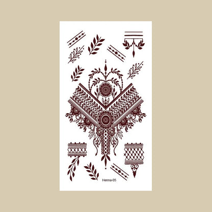 sengpan Brown Henna Tattoo Stickers for Women Flower Mandala Mehndi Temporary Tattoos for Hand Waterproof Fake Hena Tatoo