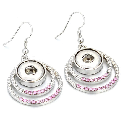 Lianfudai New 12mm Snap Jewelry Earring Metal 12mm Snap Button Earrings Eardrop Mini Snap Earring Charm Buttons