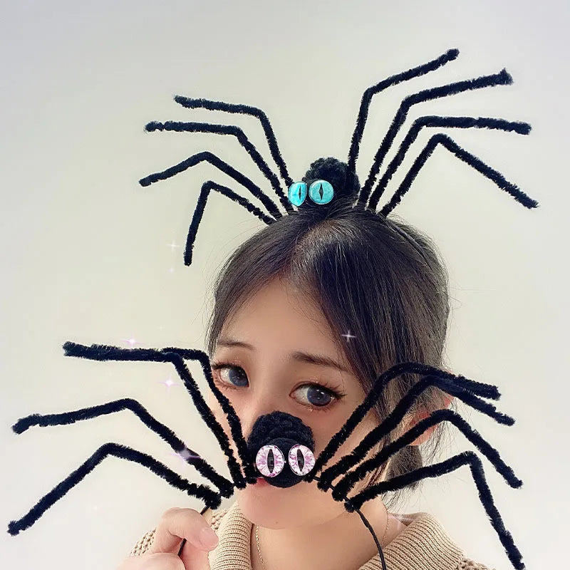 sengpan Creative Halloween Spider Headband Spider Head Band Spider Head Hoop Masquerade Dress Up Halloween Party Decoration Headdress