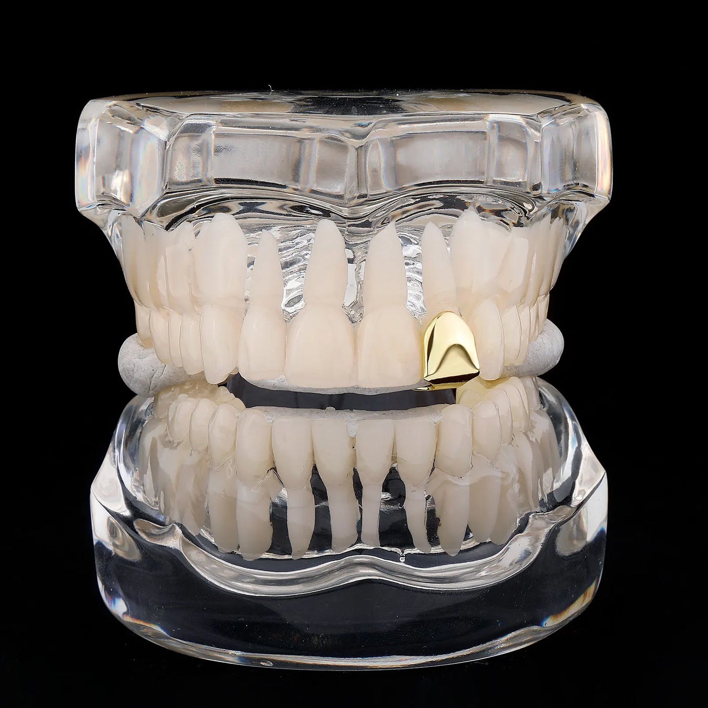 Lianfudai 2024 Hip Hop Small Single Teeth Grillz Classic 14K Gold Plated Tooth Caps For Men Women Jewelry Dental Grills