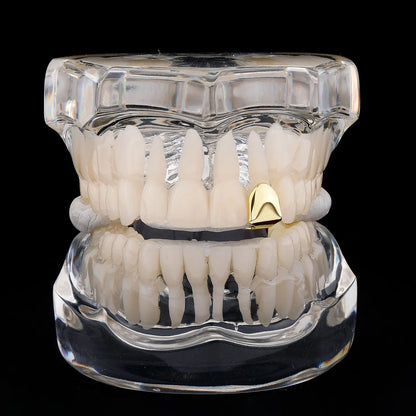 sengpan 2024 Hip Hop Small Single Teeth Grillz Classic 14K Gold Plated Tooth Caps For Men Women Jewelry Dental Grills