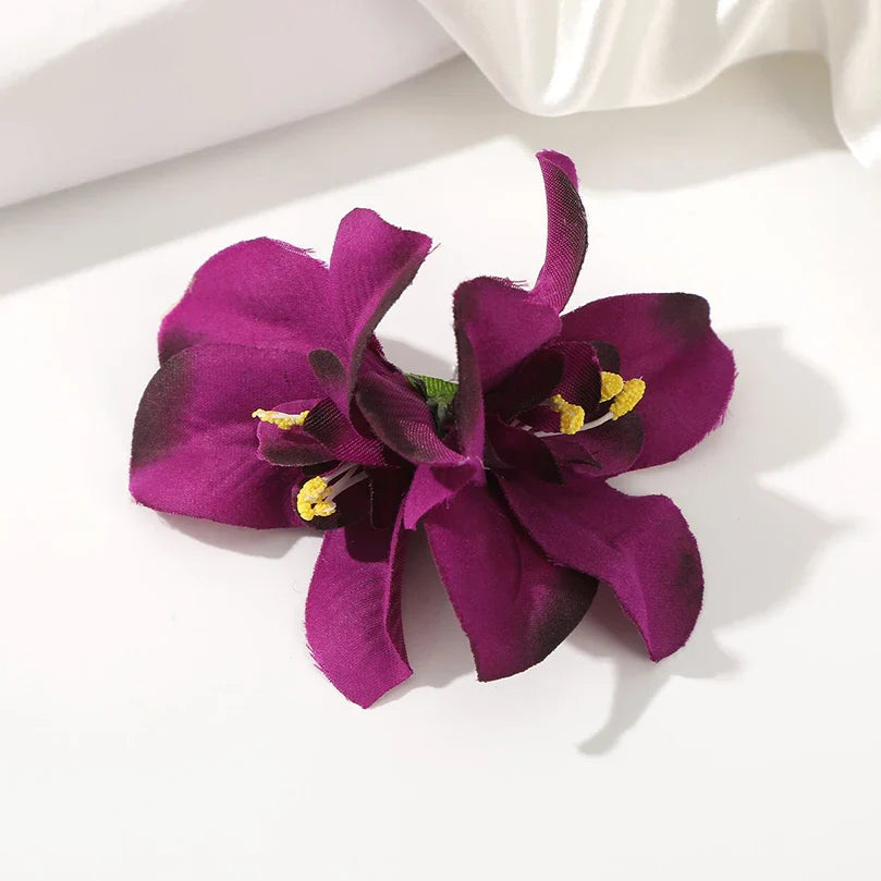 sengpan Bohemia Canna Flowers Samll Hair Clips Hawaii Bridal Flowers Hair Clips Hairpins Barrette For Wedding Hair Accessories