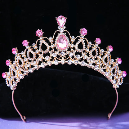 sengpan Baroque Vintage Princess Queen Bridal Crown Headwear Crystal Tiara For Women Wedding Crown Hair Dress Accessories Jewelry