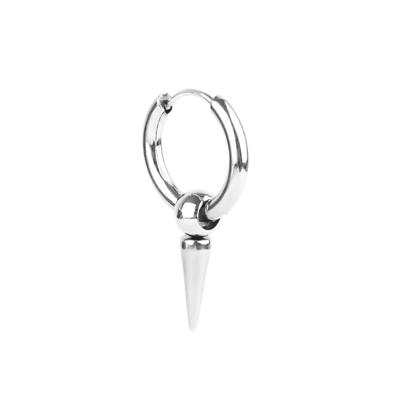 sengpan 1 PC New Punk Stainless Steel Chain Hoop Earrings For Women Men 2023 Trendy Goth Pop Hip Hop Pendants Ear Geometric Earring