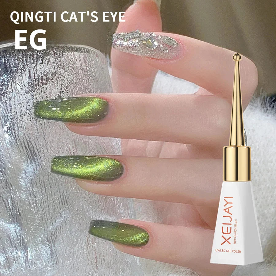 sengpan Magnetic Gel Purple Color Reflective Glitter Cat Eye Gel Polish 자석젤  Semi-permanent Nail Polish UV Venalisa for Manicure