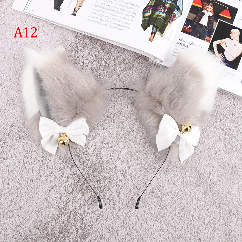 sengpan Animal Cute Cat Ears Halloween Headband Women Kawaii Anime Hair Hoop Halloween Cosplay Party Costume Hair Accessories