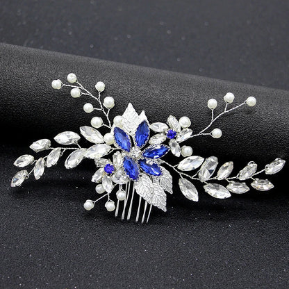 sengpan Pearl Crystal Wedding Hair Combs Hair Accessories for Bridal Flower Headpiece Headbands Women Bride Hair ornaments Jewelry