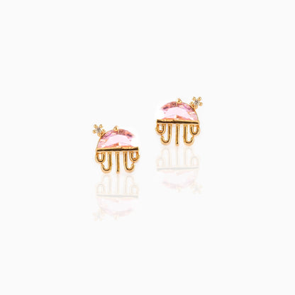 sengpan 1 Pair Ins Wind Cone Crown Zircon Earrings Cute Bear Cartoon Personality Ear Jewelry Colorful Simple Style Earrings for Women