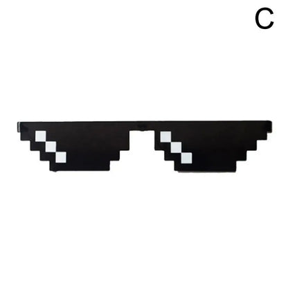 sengpan Funny Thug Life Sunglasses Pixel Funny Original Costumes Woman Male Vintage Pixel Black Mosaic Sunglasses Cool Funny Glasses