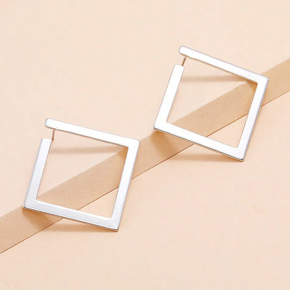 sengpan Minimalist Square Earrings Irregular Stud Earrings New Exaggerated Cold Wind Fashion Earring for Women Opening Accessories