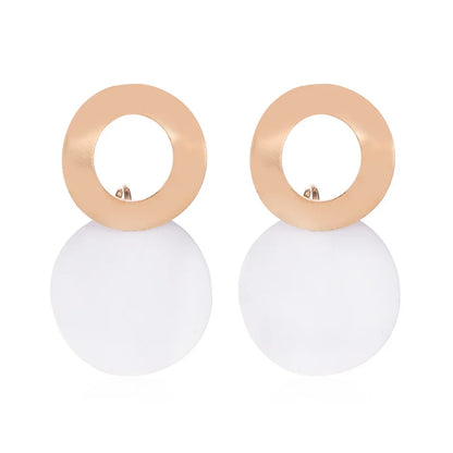 sengpan Korean Fashion Geometric Earrings Simple Round Pendant Earrings Irregular Personality Eardrop For Women Ear Ornaments