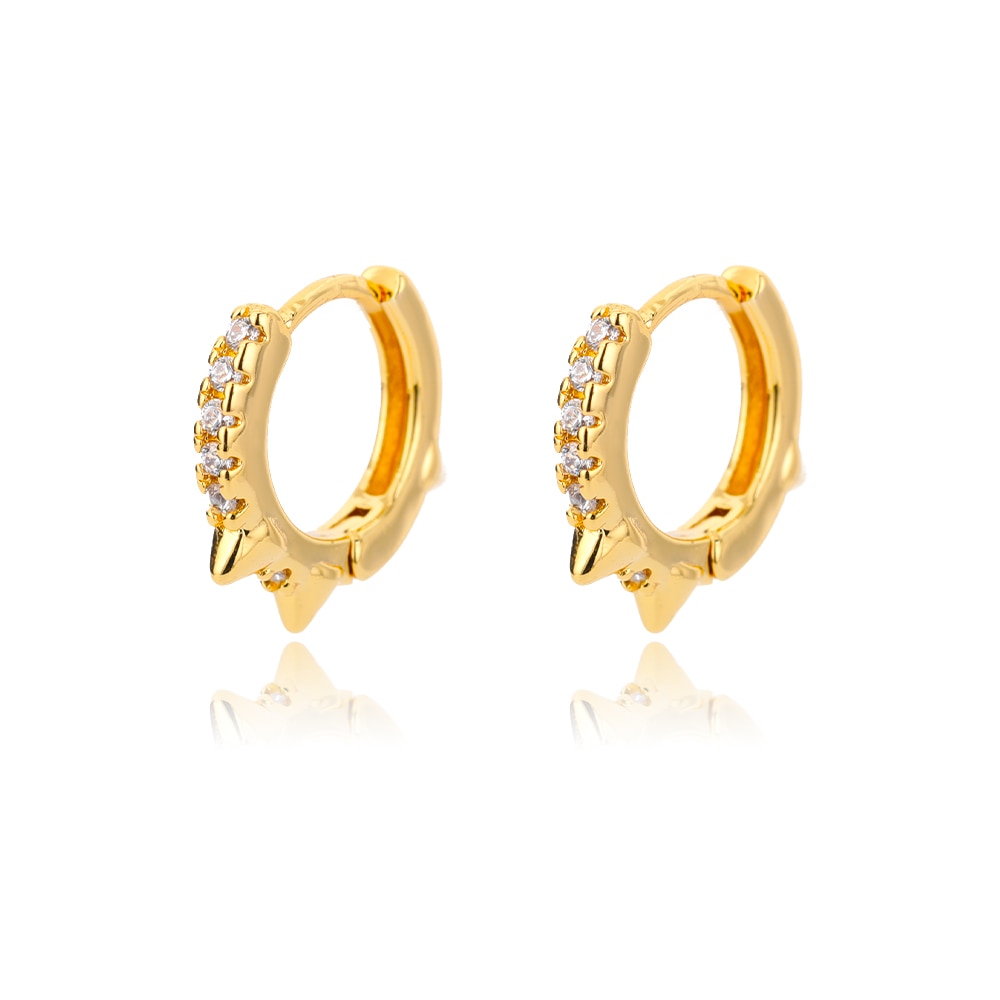 sengpan Zircon Hoop Earrings for Women Stainless Steel Gold Plated Earring 2023 Trending New In Aesthetic Jewelry aretes mujer bijoux