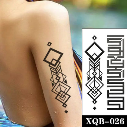 sengpan Waterproof Temporary Tattoo Sticker Black Realistic Tiger Line Totem Design Fake Tattoos Flash Tatoos Arm Body Art for Women Men