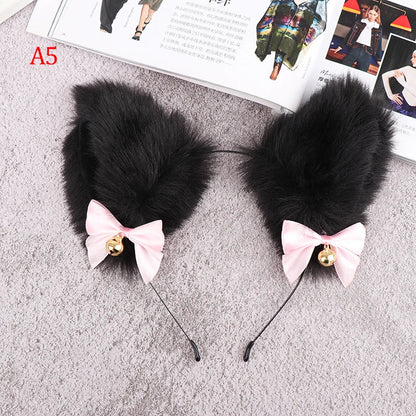 sengpan Animal Cute Cat Ears Halloween Headband Women Kawaii Anime Hair Hoop Halloween Cosplay Party Costume Hair Accessories