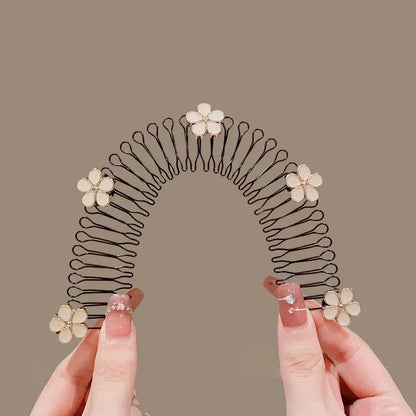 sengpan Camellia Hair Comb Invisible Bangs Hair Clip Tidy Artifact Hair pin Girls Hairpin Women Tools Fixed Inser Comb Hair Accessories