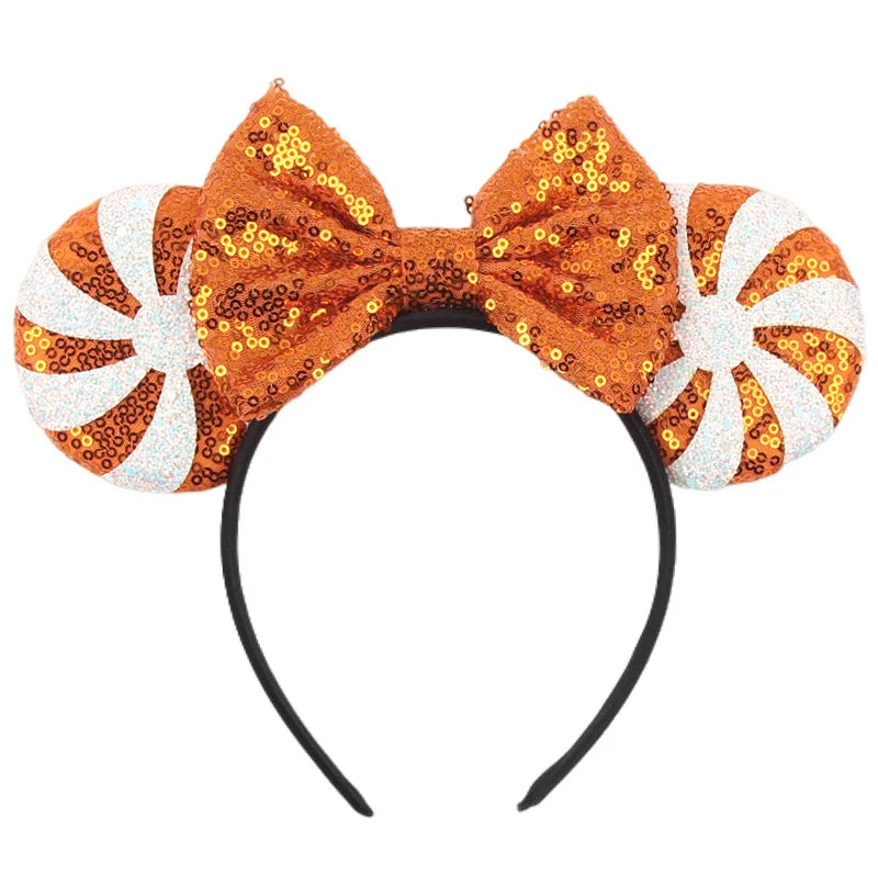 sengpan 2024 Nieuwe Disney Mouse Ears Headband  Hoofdband Bat Pompoen Lovertjes Strik Halloween Festival Feest Cosplay Haaraccessoires