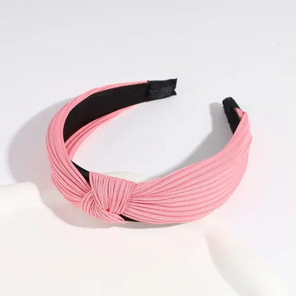 Lianfudai  New Solid Knotted Hairbands Wide Cross Knit Hair Hoop Headwear Girls Women Hair Accessories