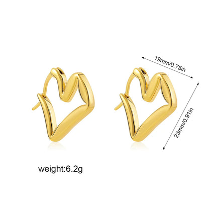 sengpan Classic Stainless Steel Ear Buckle for Women Trendy Gold Color Small Large Circle Hoop Earrings Punk Hip Hop Jewelry Accessories