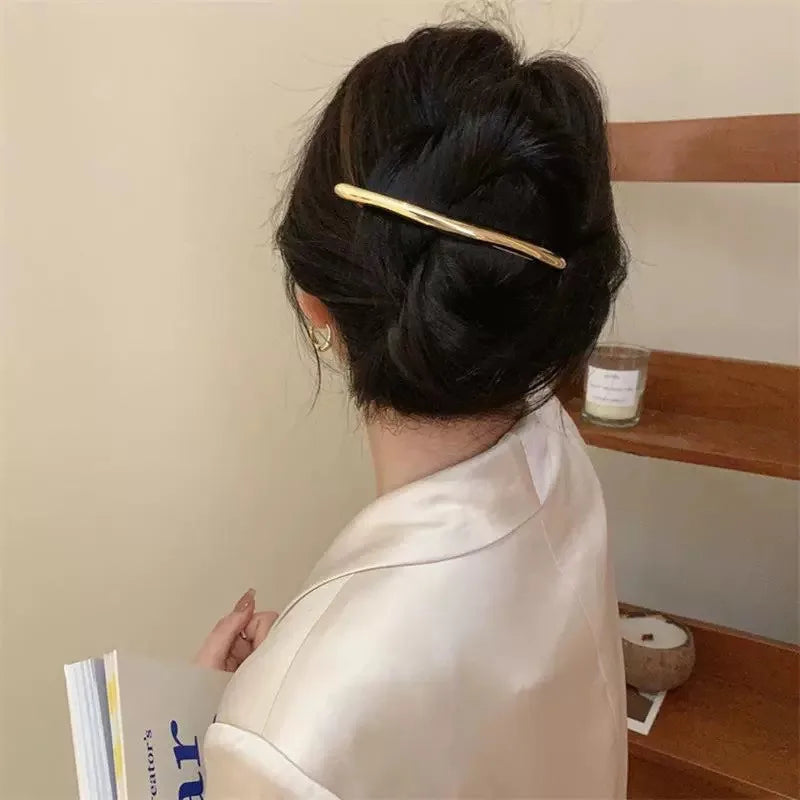 sengpan Y2K Metal Gold Color Hair Clip Fashion Barrette Hairband Hairpin Headdress Women Girls Lady Hair Styling Tools Hair Accessories