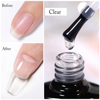 sengpan SUGAR Aurora Rubber Gel Nail Iridescent Pearl Effect Metallic Mirror Nails Manicure Soak Off UV LED No Wipe Top Coat Base Gel