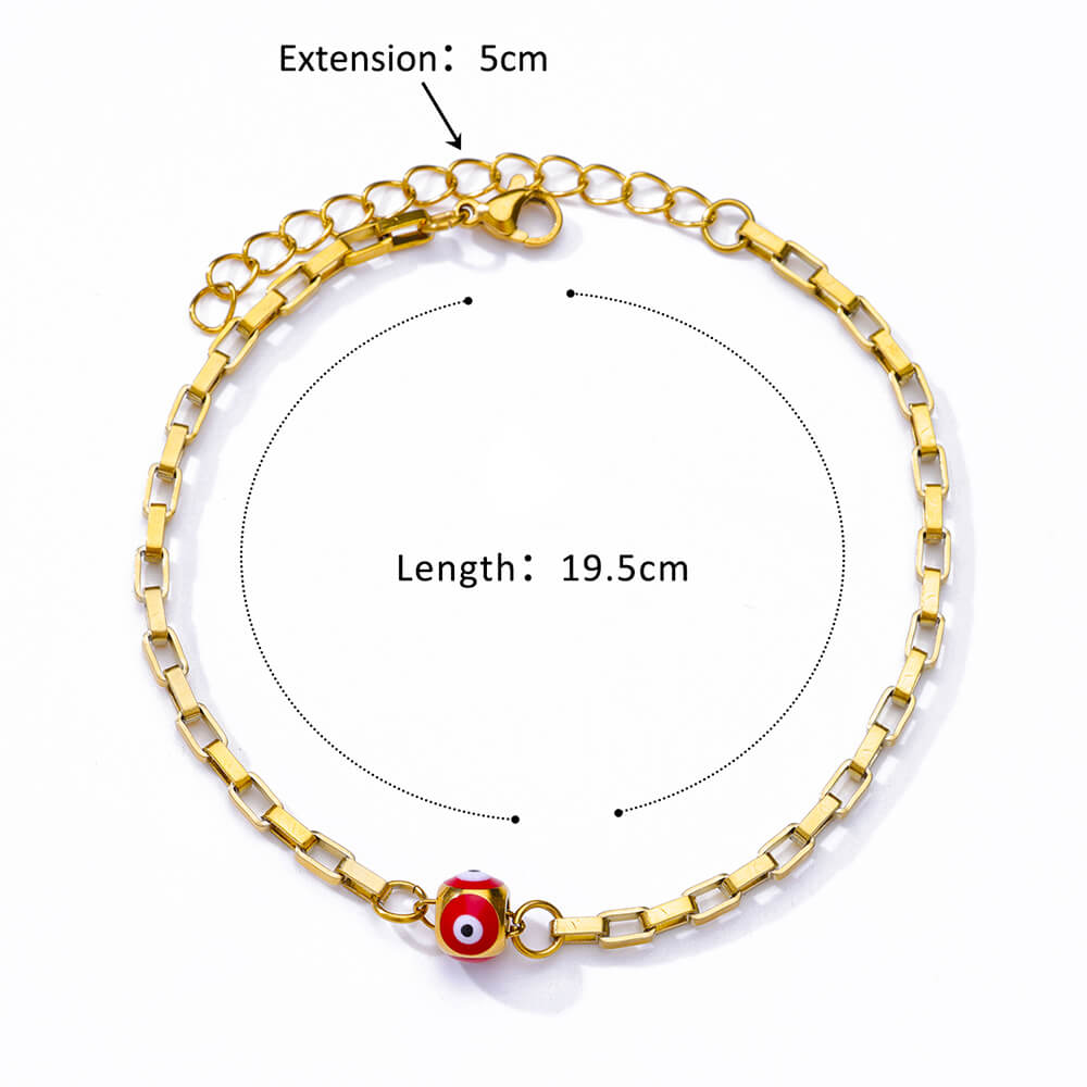 sengpan Evil Eye Beaded Anklets for Women Stainless Steel Gold Plated Ankle Bracelet New In Trend Summer Beach Jewelry Accessories