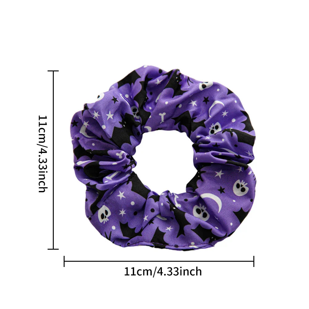 sengpan 4pcs Hair Tie Elastic Large Scrunchie Halloween Hair Rope Ponytail Holder Hair Accessories For daily uses Women