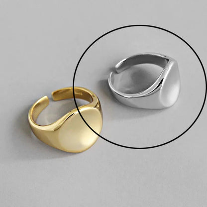 sengpan 925 Sterling Silver Rings For Women Hollow Out Gold Color Temperament Personality Fashion Female Trendy Resizable Opening Rings