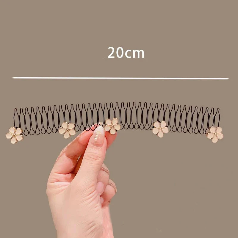 sengpan Camellia Hair Comb Invisible Bangs Hair Clip Tidy Artifact Hair pin Girls Hairpin Women Tools Fixed Inser Comb Hair Accessories