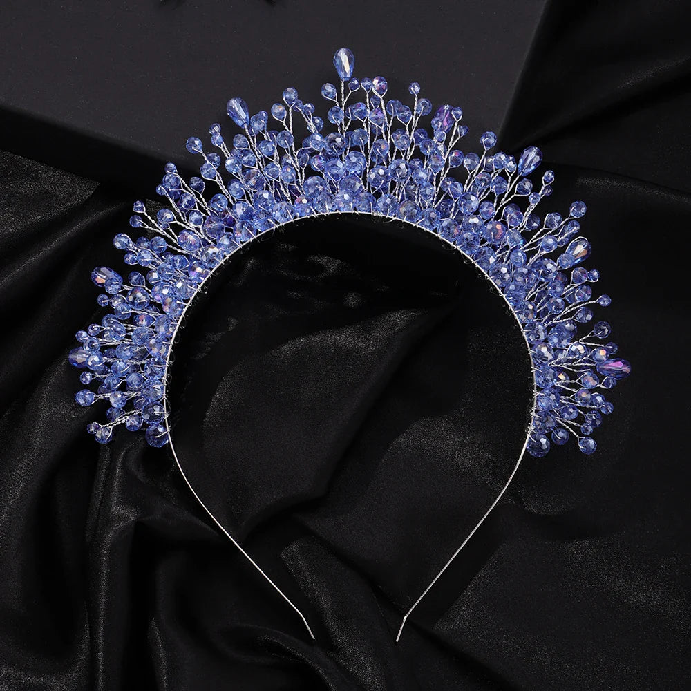 sengpan 9Colors Crystal Bridal Crown Headband Silver Diamonds Luxury Crystal Brides Headpiece Handmade Party Wedding Hair Accessories