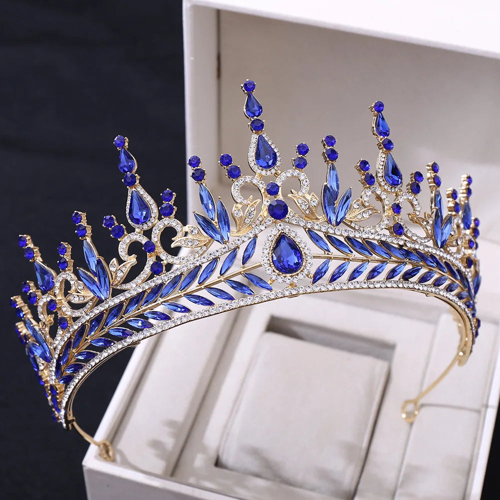 sengpan Baroque Bride Crowns Crystal Queen Princess Rhinestone Tiaras Bridal Headband Bridal Headpiece Wedding Hair Accessories Tiaras