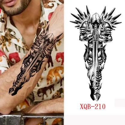 sengpan Black Forest Animal Temporary Tattoos for Men Wolf Tattoo Stickers Tiger Skull Skeleton Fake Tattoo for Women Arm Sleave