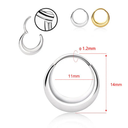 sengpan 1PC G23 Titanium Piercing Cartilage Earrings Round Nose Rings Septum Hoops Hinged Segment Helix Ear Tragus Lobe Body Jewelry 16G