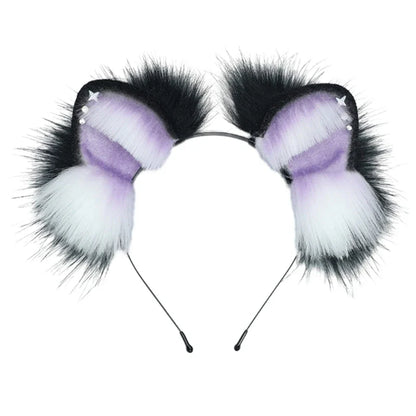 sengpan Handmade Faux Fur Plush Cat Deer Ear Headband Women Cartoon Cosplay Costume Ears Hair Hoop Halloween Party Role Play Hairband