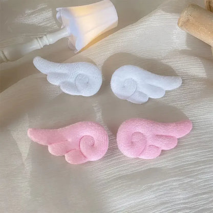 sengpan New Angel Wing Side Bangs Sweet Girl Hair Clip Cute and Versatile Simple and Simple Solid Color Duckbill Clip Girl Accessories