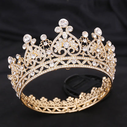 sengpan Big Crown for King and Queen Princess Pageant Tiaras and Crowns Rhinestone Headbands for Women Bride Wedding Hair Accessories