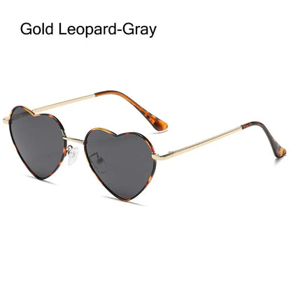 sengpan Heart-Shaped Sunglasses Heart Sun Glasses Shades Vintage 90s Glasses UV400 Protection Metal Frame Sunglasses Fancy Accessories