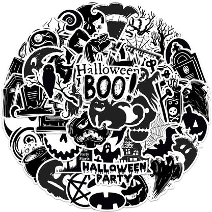 sengpan 50pcs Boo Halloween Party Stickers For Ipad Scrapbook Journal Laptop Stationery Aesthetic Sticker Pack Scrapbooking Supplies