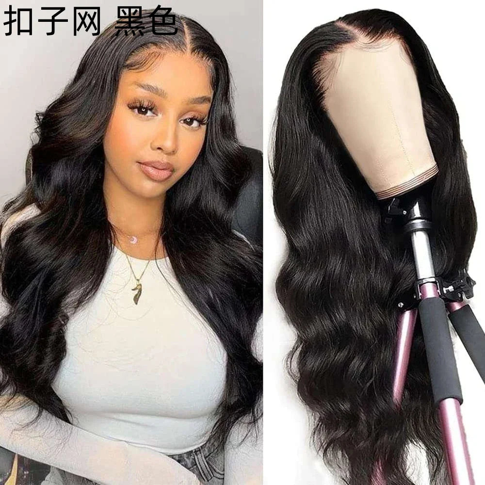 sengpan 68cm Black Long Curly Corn Wig African Wave Full Head Cover Headgear Hair Extension for Women Girls Wig