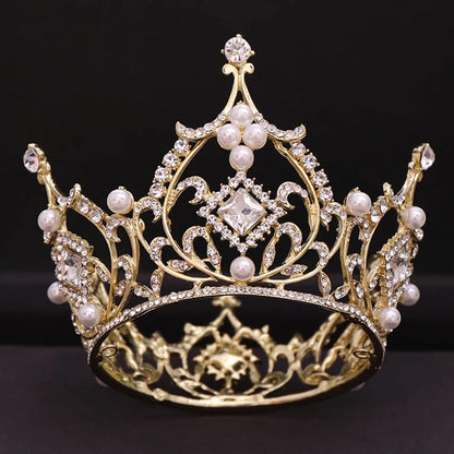 sengpan Big Crown for King and Queen Princess Pageant Tiaras and Crowns Rhinestone Headbands for Women Bride Wedding Hair Accessories