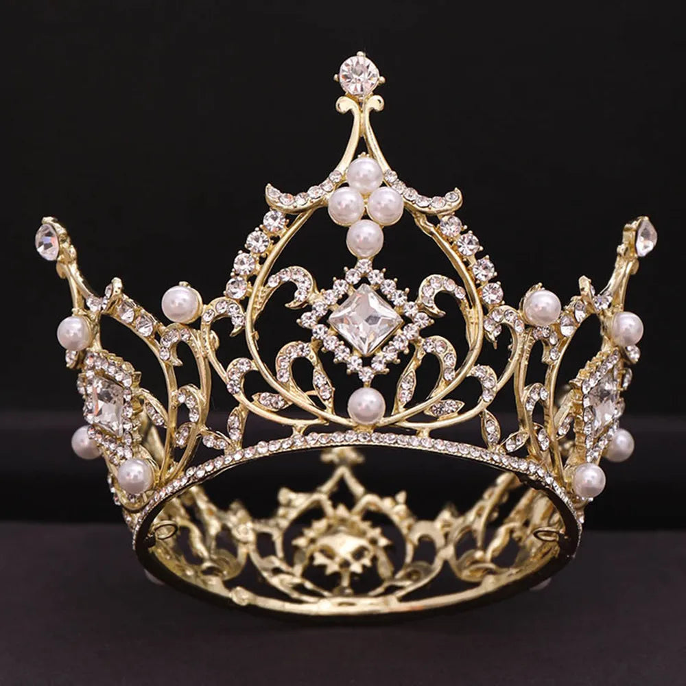 sengpan Big Crown for King and Queen Princess Pageant Tiaras and Crowns Rhinestone Headbands for Women Bride Wedding Hair Accessories