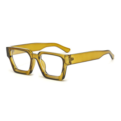 sengpan Yellow Square Glasses Women Fashion Oversized Clear Lens Eyeglasses Female Vintage Big Frame Computer Goggles Eyewear Spectacle