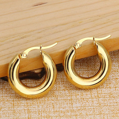 sengpan Classic Style Small Hoop Earrings for Women Simple Design Exquisite Young Girl Gift Wedding Accessories Beautiful Jewelry